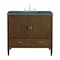 James Martin Vanities 36'' Vanity, Mid Century Walnut w/ 3 CM Parisien Bleu Quartz Top 485-V36-WLT-3PBL - alternate 1